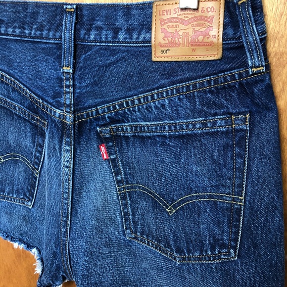501 Premium Levi’s Shorts Selvedge Big E - Picture 6 of 7